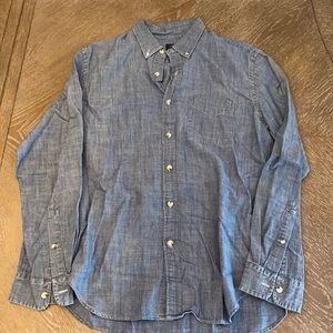 J Crew Chambray Button Down Shirt Blue Medium